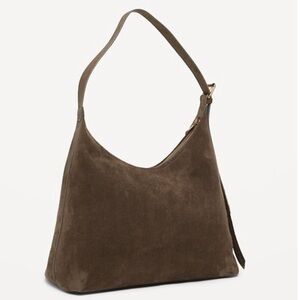 Large Hobo Shoulder Bag Faux Suede